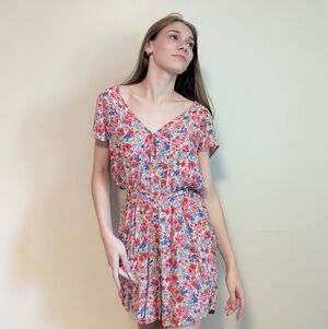 American Eagle Floral Backless Romper